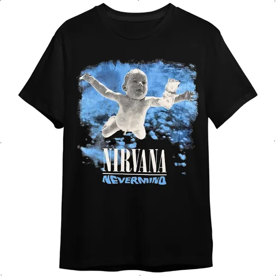 Camiseta Nirvana Nivermind Preta Banda De Rock Unissex