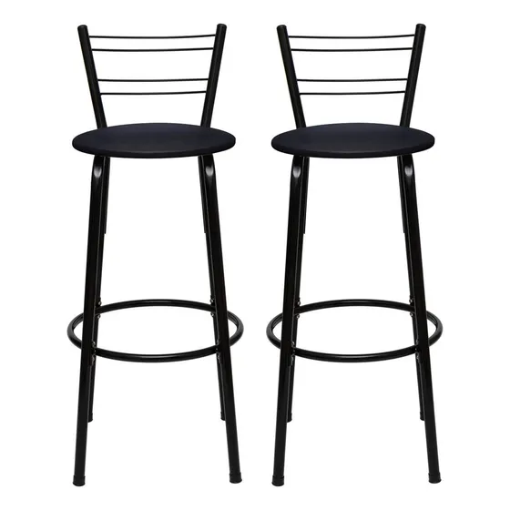 Kit 2 Banco Banqueta Alta Bistro Cozinha Americana Gourmet Acabamento da estrutura Preto Cor Preto