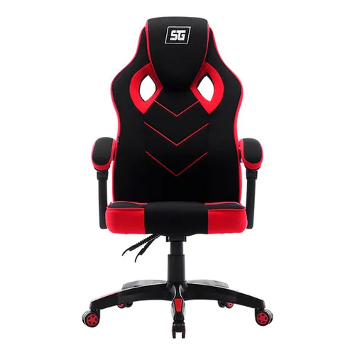 Silla Gamer Start The Game CGC301 - Ergonómica 120kg, Respaldo 135°, Ruedas 60mm, Tela Transpirable, Pistón Gas Clase 2 - Para PC Gaming y Oficina Color Rojo
