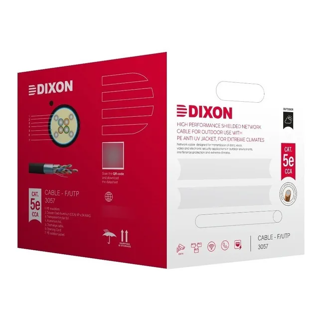 Dixon 3057 Cable F/utp Cat5e Cca Exterior Uv 305 Metros