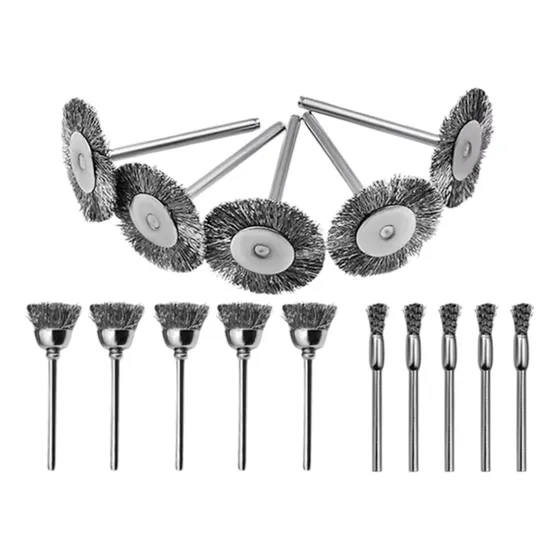 Kit 15 Escovas Com Fios De Aço Mini Micro Retifica Furadeira