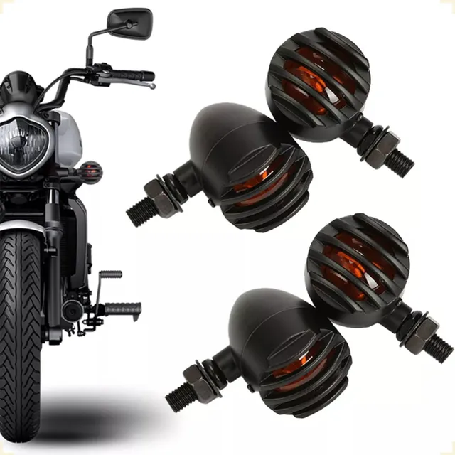 Kit 4 Peças Pisca Bullet Retro Moto Custom Cafe Shadow