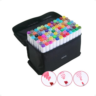 Canetinha Colorida 80 Cores Ponta Dupla Cores Vivas Bolsa Canetinha Colorida 80 Cores Ponta Dupla Cores Vivas Bolsa