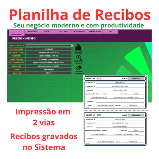 Planilha De Recibos