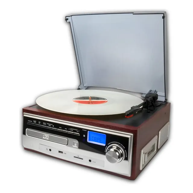 Toca Disco Tornamesa Irt Bluetooth/aux/cassette/usb/cd/sd/fm