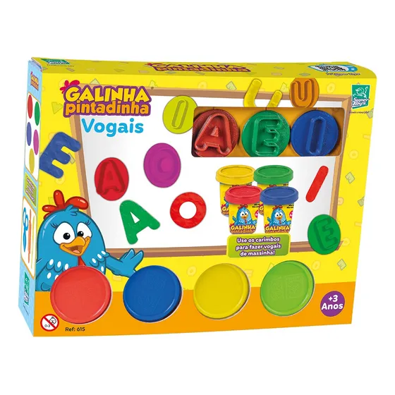 Brinquedo Massinha Galinha Pintadinha Aprender As Vogais Cor Sortidas