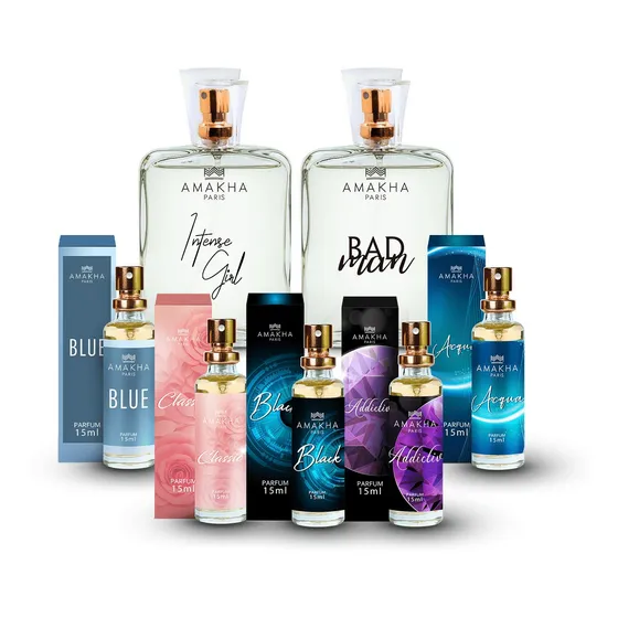Kit Revendedor Amakha Paris 2 Perfumes 100 Ml Y 10 De 15ml 