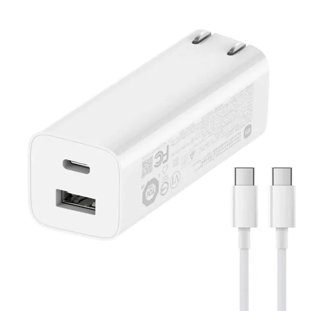 Cargador De Pared Xiaomi Puerto Dual Tipo A Y C 65w Gan 1a1c