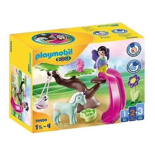 Figuras Para Armar Playmobil 1.2.3 Parque Infantil Hada Cantidad de piezas 15
