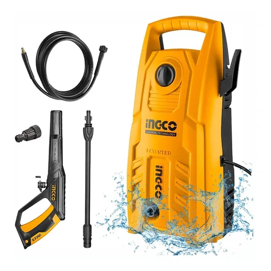 Hidrolavadora 1400w Portable Ingco Carros Autos Camiones Color Naranja