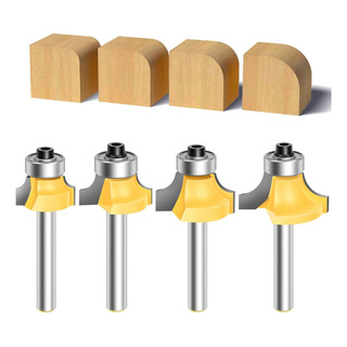 Kit 4 Fresas Brocas Router Redondeadoras 1/4 Carpinteria Kit 4 Fresas Brocas Router Redondeadoras 1/4 Carpinteria