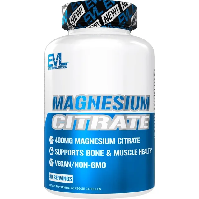 Evl Nutrition Citrato De Magnesio 400 Mg 60 Cap 30 Servings Sabor Sin Sabor