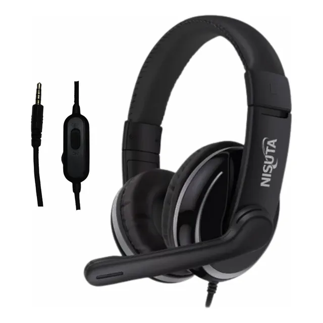 Auricular Gaming Con Micrófono Color Negro Ns-aug90s