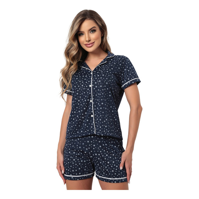 Pijama Feminino Americano Adulto Blogueira Com Botões Pijama Feminino Americano Adulto Blogueira Com Botões