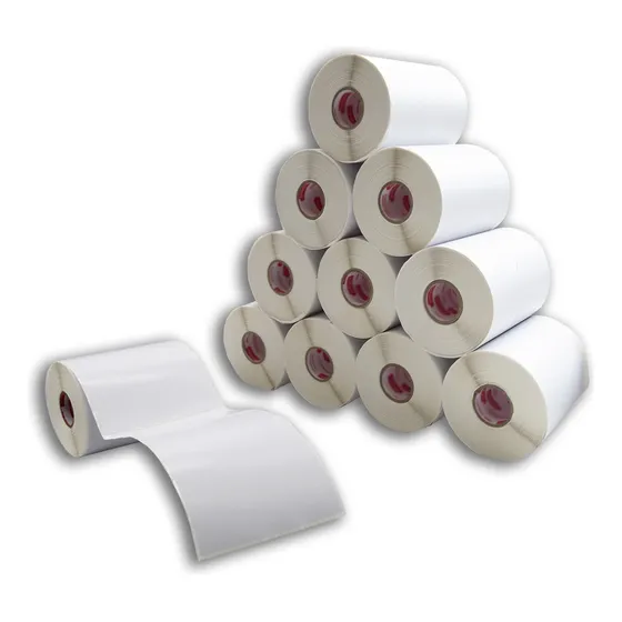 5 Rolos Adegraf Etiquetas 10x15CM Couche Serrilha E-commerce Cor Branco