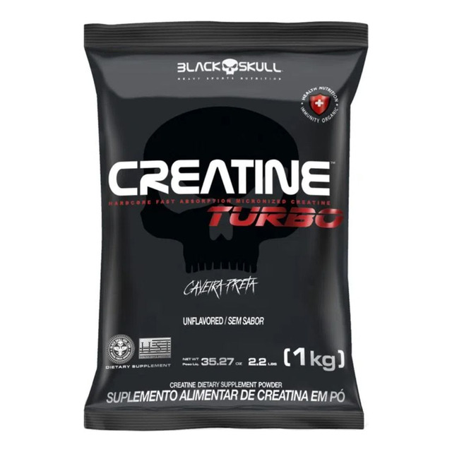 Creatina Turbo Refil 1kg Black Skull Sem Sabor