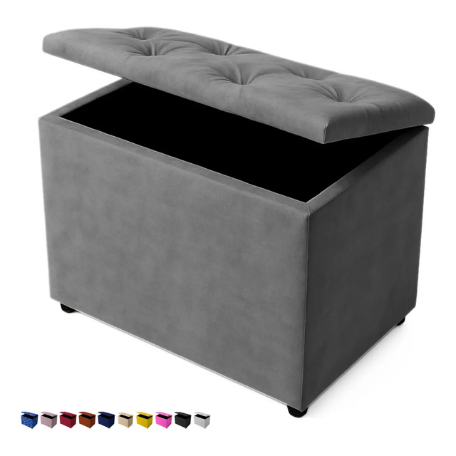Baú Retangular Puff Organizador Decorativo Compacto Quadrado