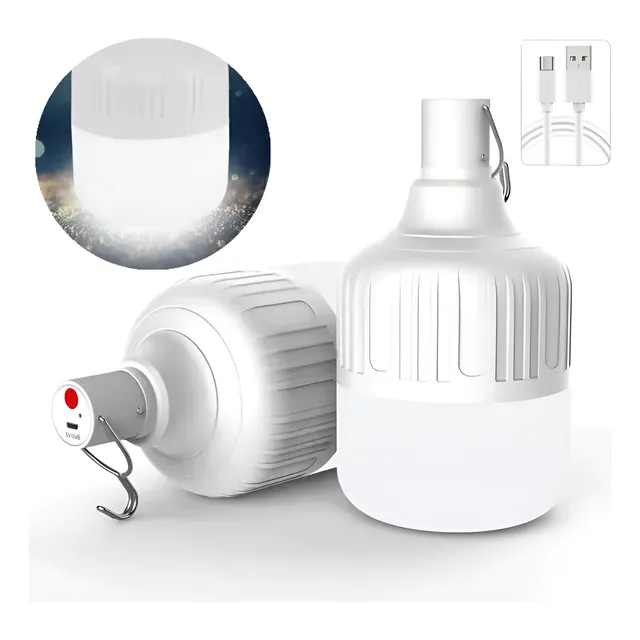 Bombilla Recargable Portatil 80 W  Luz Emergencia X 2