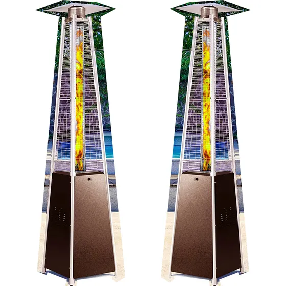 Calefactor Patio Original Piramide Con Tubo De Cuarzo 359