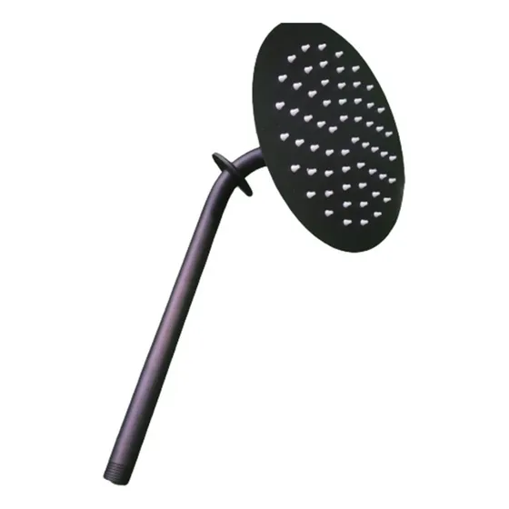 Regadera Metalica Negra Redonda 8  Tubo Y Roseta Aquaplus