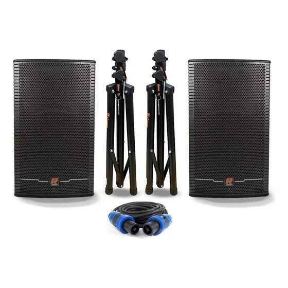 Kit Caixa Som Ativa E Passiva Staner Upper 312 400w + Tripé