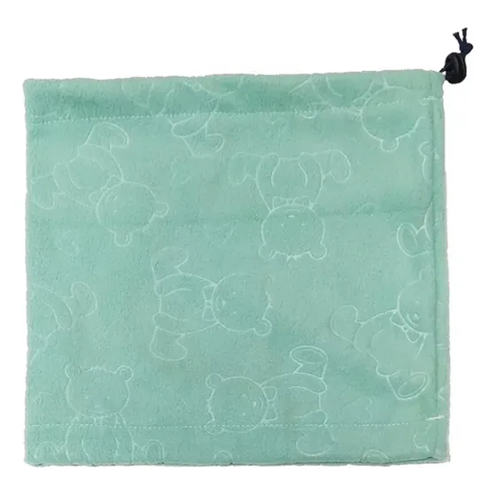 Cuello Polar Cuellito Bufanda Gorro Abrigo Para Niños Verde Liso Unico