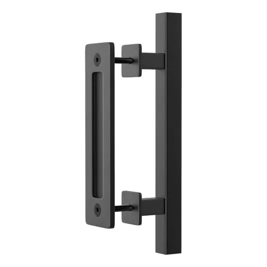 Tirador Doble Hierro Corrediza Rustico Granero Negro 30cm 
