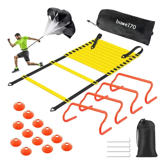 Kit De Entrenamiento Cono+escalera+paracaída/agilidad/futbol