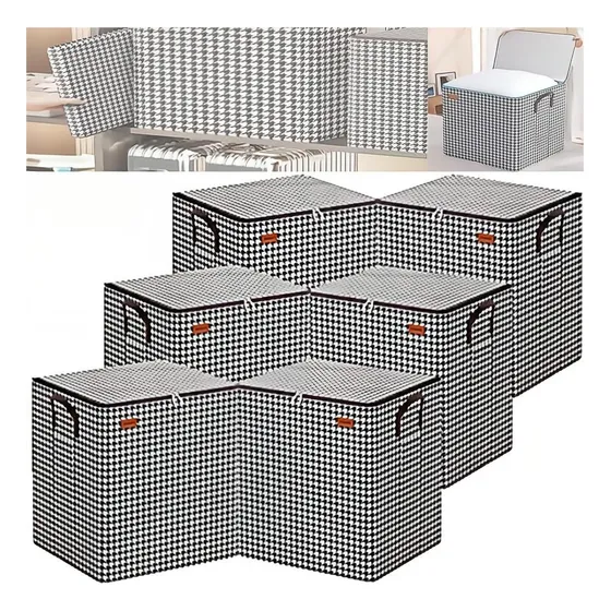 6 Pcs Bolsas Almacenamiento Guardar Cajas Para Ropa Edredone