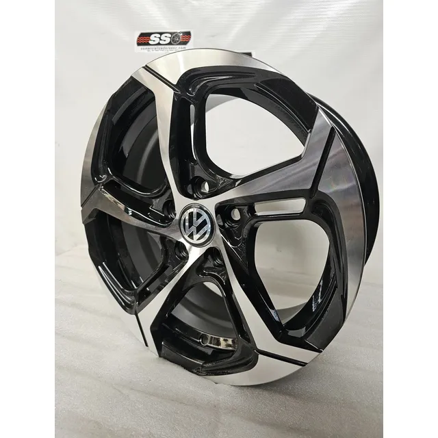 4 Rines 15 5-100 Vento Jetta Clasico Golf A4 Polo Virtus Msi Negro Con Maquinado