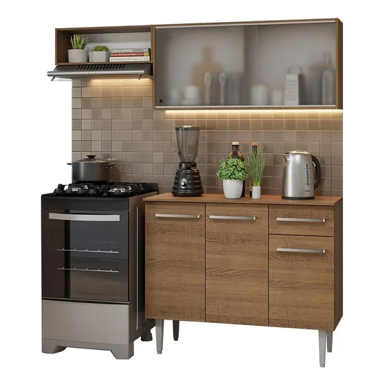 Cocina Integral Completa Modular Madesa Emilly 165cm Mm 03 Color Rustic