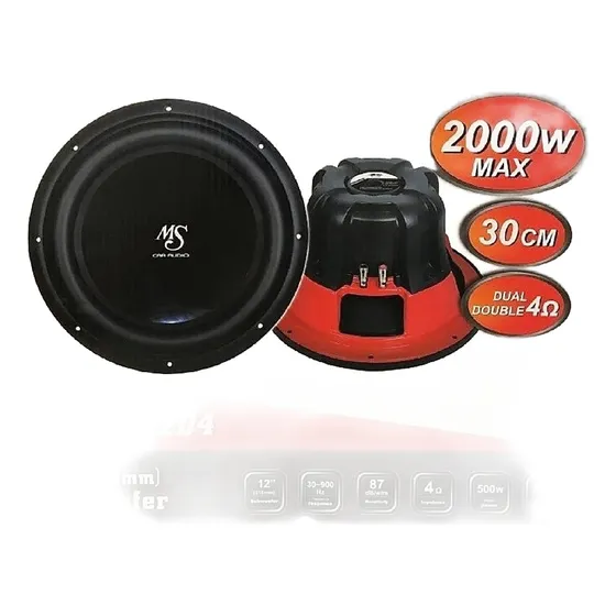 Bajo Ms Ms-w412d4 12 Pulgadas Doble Bobina 2000 Watss