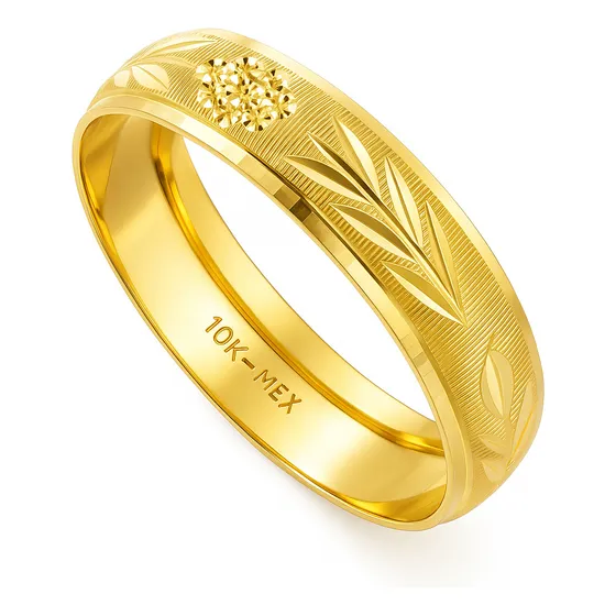 Argolla Matrimonio Oro 10k 4 Mm Boda Hombre Mujer Abundancia Amarillo 10