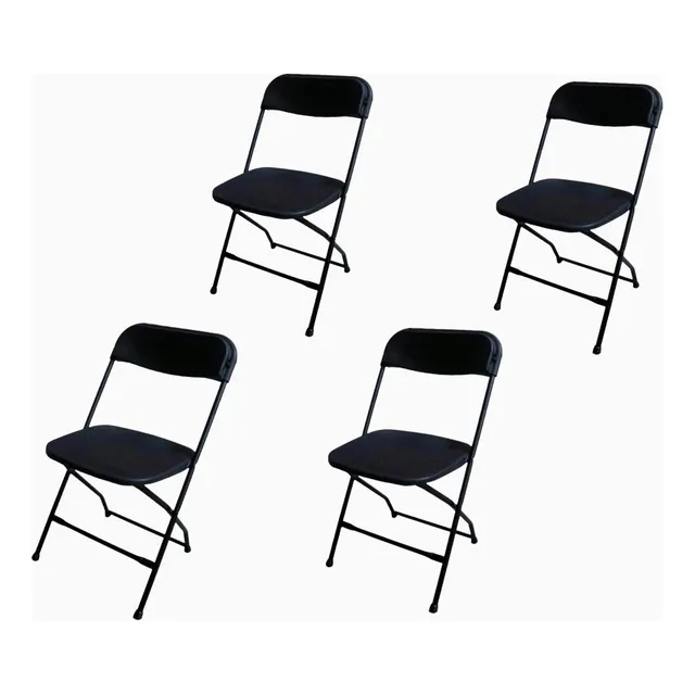 Silla Plegable Resistente Duna Negro 4 Pz Restaurant Eventos