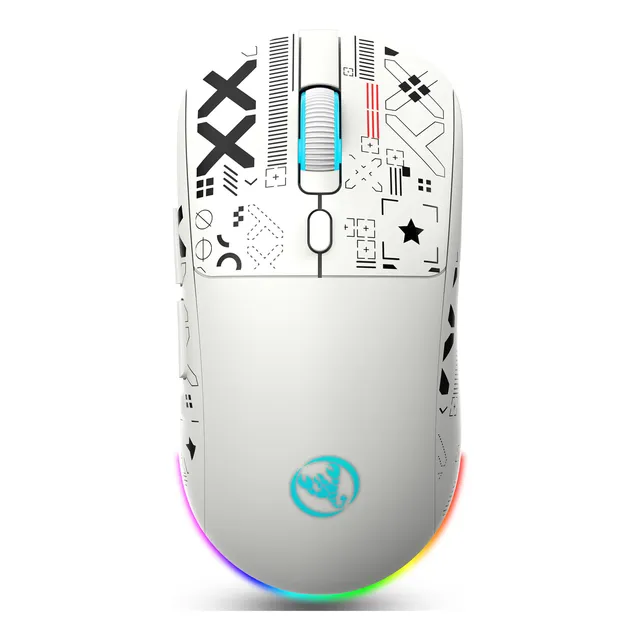 Mouse Gamer Rgb  Recargable Tipo C Trimode Cable+2.4g+bt5.3