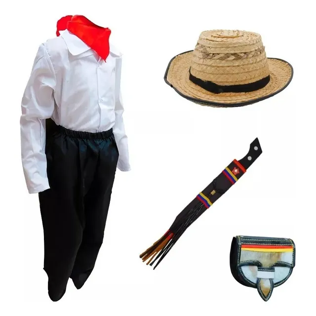Traje Típico Montañero Paisa Antioqueñidad Niño Disfraz Feria Flores X6 Piezas