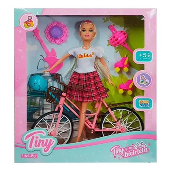 Muñeca Fantasy Tiny Y Su Bicicleta 30 Cm Con Accesorios 3411