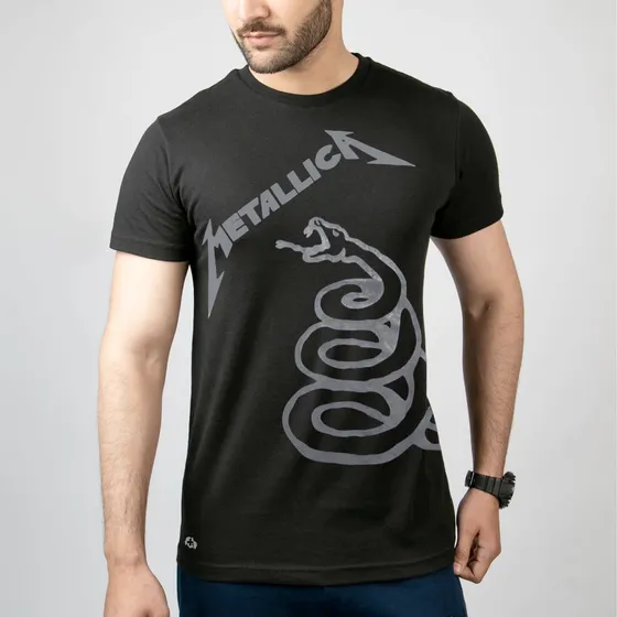 Camiseta Metallica Serpiente 100% Algodón, Heavy Metal Rock