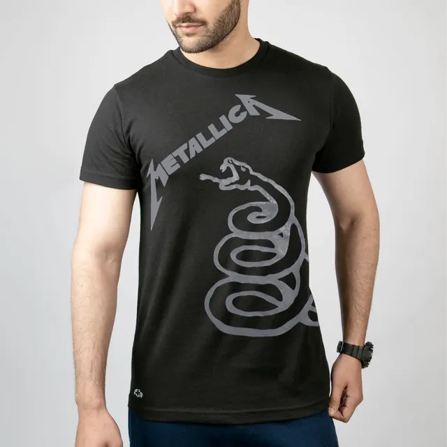 Camiseta Metallica Serpiente 100% Algodón, Heavy Metal Rock