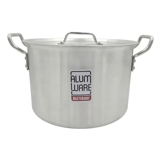 Olla Alta Con Tapa 24l, Marca Alumware. Bredys