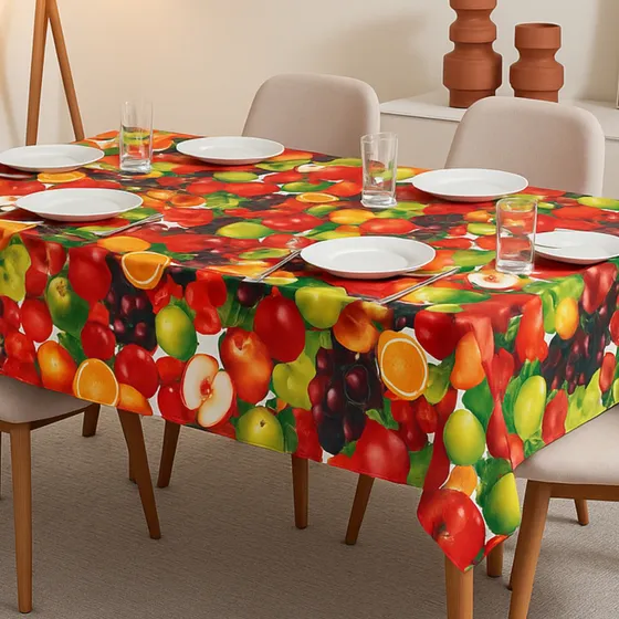 Toalha De Mesa Plástica Impermeável 6 Lugares Estampada