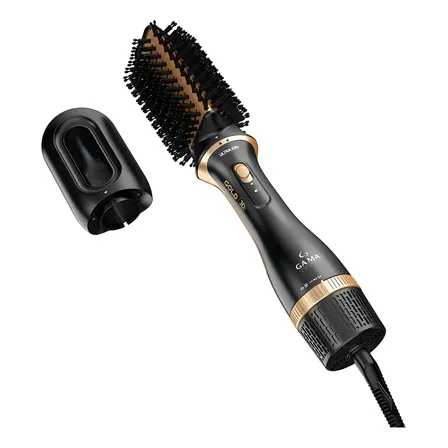 Escova Secadora Gama Multicabeças Gold Ion Bivolt Preta/dourada 127/220v