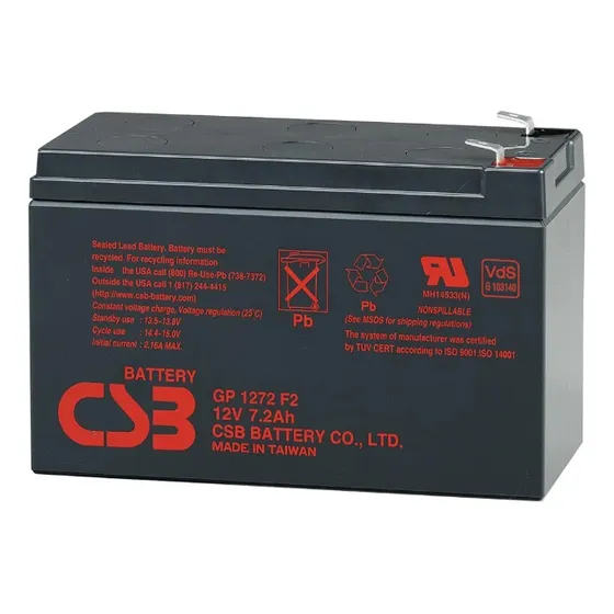 Batería de 12V 7Ah, Csb,  Gp1272 F2