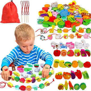 Juguetes Montessori Niños 42 Pcs Juguete De Enhebrar Cuentas Juguetes Montessori Niños 42 Pcs Juguete De Enhebrar Cuentas