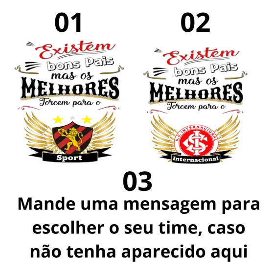 Camiseta Dia Dos Pais Personalizada Presentes Times Futebol