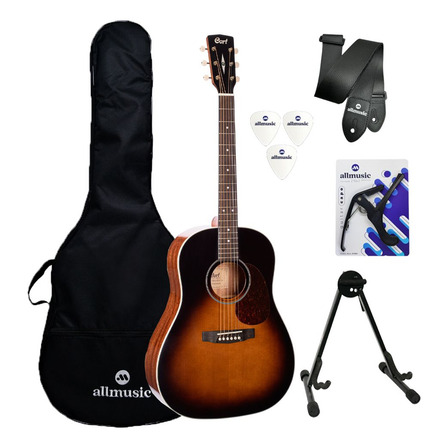 Kit Violão Folk Cort Earth 100ssf Sb Capa/suporte/acessórios Kit Violão Folk Cort Earth 100ssf Sb Capa/suporte/acessórios