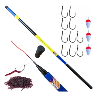 Kit Vara Pesca TelescĂłpica De Fibra 3,00 Metros + AcessĂłrios Kit Vara Pesca TelescĂłpica De Fibra 3,00 Metros + AcessĂłrios