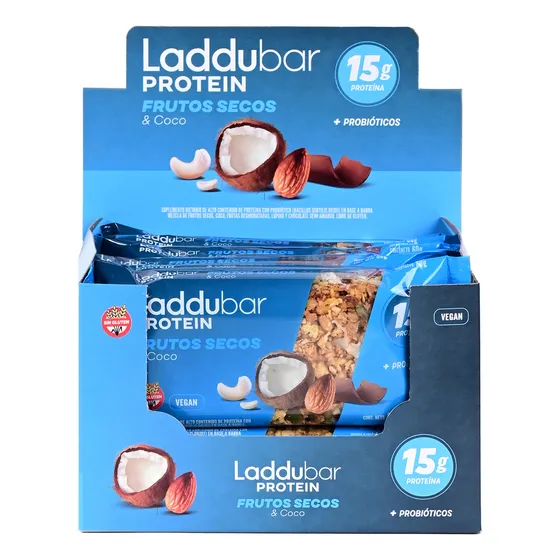 Laddubar Protein Frutos Secos Y Coco Caja X10 Barras 15g Pro