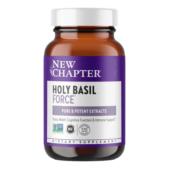 Suplemento New Chapter Stress Relief Holy Basil 120 Cápsulas