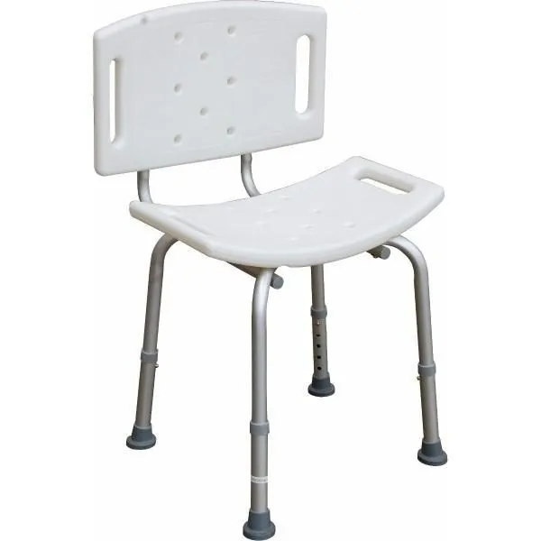 Silla De Baño Con Espaldar Graduable Para Ducha En Aluminio